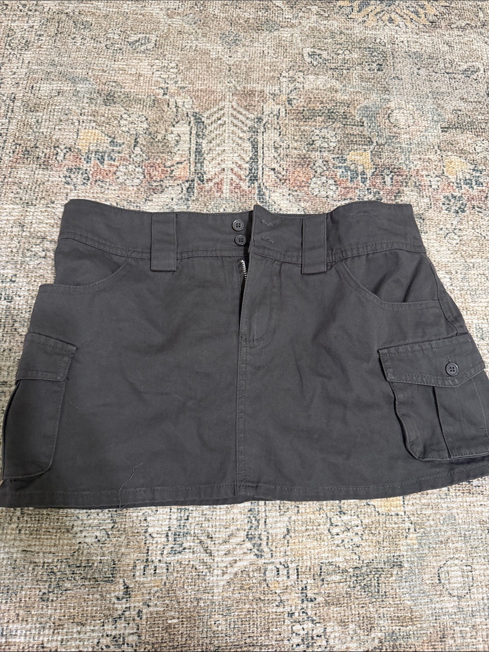 Charcoal Black Cargo Mini Skirt - Forever 21
